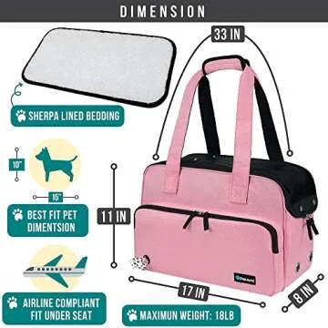 PetAmi Small Dog Purse Carrier, Soft-Sided Pet Carrier Bag with Pockets, Portable Puppy Cat Travel H...
