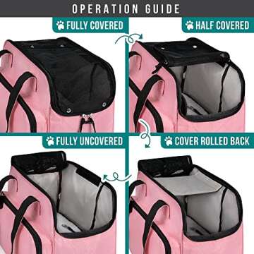 PetAmi Small Dog Purse Carrier, Soft-Sided Pet Carrier Bag with Pockets, Portable Puppy Cat Travel Handbag Tote, Airline Approved Breathable Mesh, Poop Bag Dispenser, Max 18 lbs, Pink