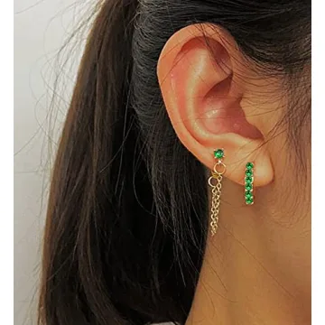 Gold & Silver Huggies Hoop Earrings Set for Women