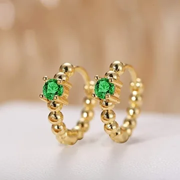 Gold & Silver Huggies Hoop Earrings Set for Women