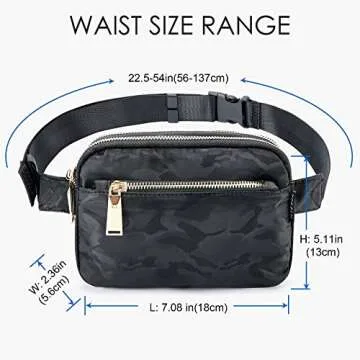 ZORFIN Fanny Packs for Women and Men - Stylish Crossbody Belt Bag with Adjustable Strap for Travel a...