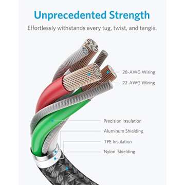 Anker Durable USB A to Lightning Charging Cable (3.3FT)