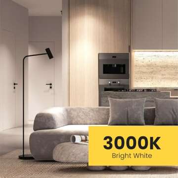 Feit Electric A19 LED Light Bulb, 60W Equivalent, Dimmable, 800 Lumens, E26 Medium Base, 3000K Bright White, CRI 90, 25,000 Hour Lifetime, UL Listed, Damp Rated, 4 Pack, OM60DM/930CA/4