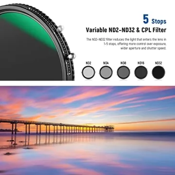 NEEWER 72mm Variable ND & CPL Filter - Versatile Photography Gear