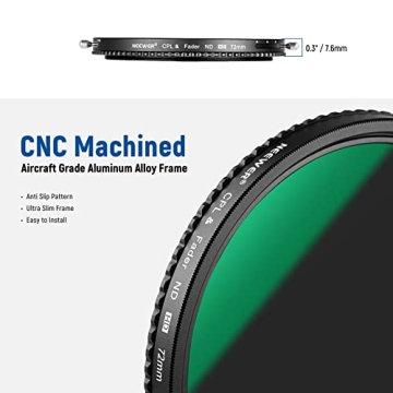 NEEWER 72mm Variable ND & CPL Filter - Versatile Photography Gear