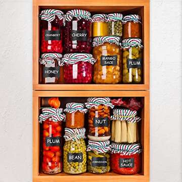 Chinco Labels Clip for Storage Bin, 22Pcs PVC Kitchen Bin Labels with 5 Sheets Chalkboard Labels & 2 Chalk Markers (White)