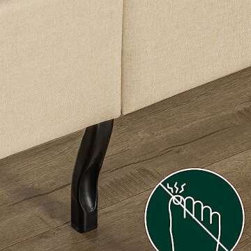 ZINUS Ibidun Upholstered Platform Bed Frame, Mattress Foundation, Wood Slat Support, No Box Spring Needed, Easy Assembly, Queen, Beige