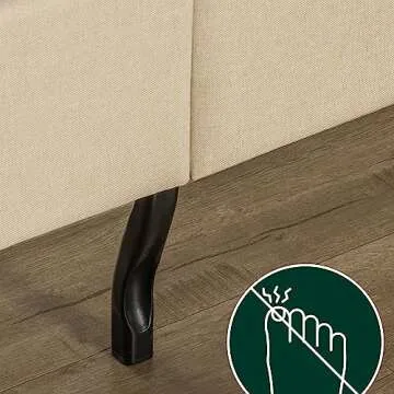 ZINUS Ibidun Upholstered Platform Bed Frame, Mattress Foundation, Wood Slat Support, No Box Spring Needed, Easy Assembly, Queen, Beige