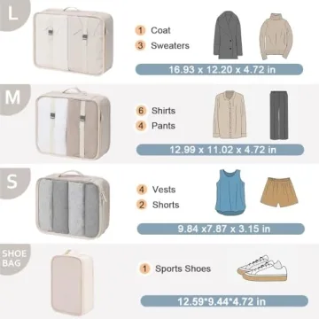 DIMJ Lightweight Packing Cubes for Travel Organization