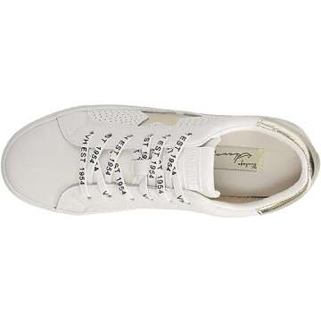 VINTAGE HAVANA® Gadol Sneakers for Women – Leather Upper – Perforated Design – Padded Synthetic Insole Gold Multi 7 M