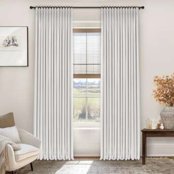 INOVADAY Pinch Pleated Curtains, 100% Light Blocking Linen Pinch Pleat Blackout Curtains for Bedroom...