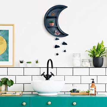 4simplethings Moon Shelf Decor, Hanging Shelf, Display Shelf for Moon Decor, Crystal Decor, Bedroom ...