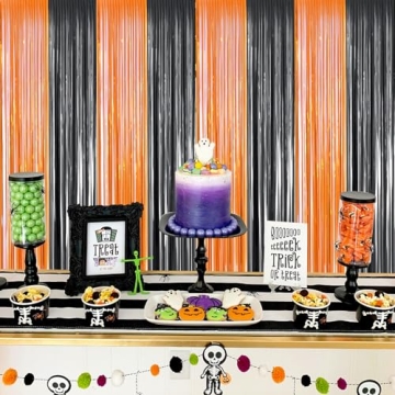 FECEDY Tinsel Foil Fringe Curtains for Party Decorations