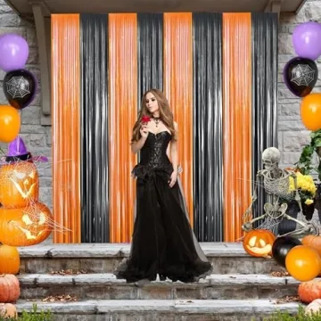 FECEDY Tinsel Foil Fringe Curtains for Party Decorations