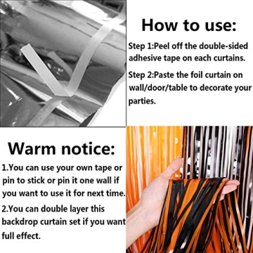 FECEDY Tinsel Foil Fringe Curtains for Party Decorations