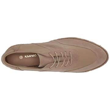 KAANAS Women's Sandy Bay LACE UP Espadrille Platform Sneaker, Oatmeal, 7 Regular US