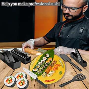ELEDUCTMON Sushi Making Kit for Beginners - Original Sushi Maker Deluxe Exclusive Online Video Tutor...