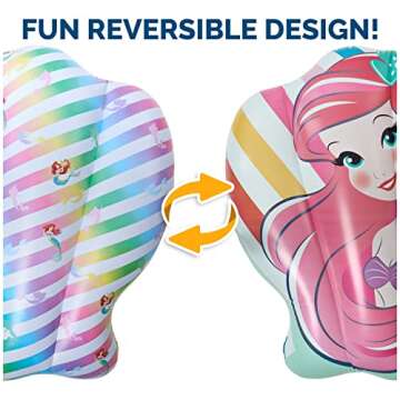 Swimways Disney Princess Ariel Reversible Boat, Inflatable Pool Floats & Kids Pool Toys, Swimming Pool Accessories & Beach Essentials for Kids Aged 5 & Up