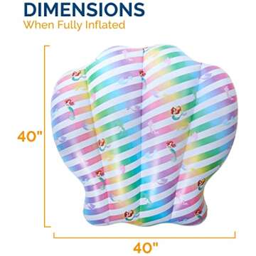 Swimways Disney Princess Ariel Reversible Boat, Inflatable Pool Floats & Kids Pool Toys, Swimming Pool Accessories & Beach Essentials for Kids Aged 5 & Up