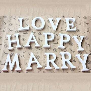 Decorative Wood Letters,Totoo Hanging Wall 26 Letters Wooden Alphabet Wall Letter for Children Baby Name Girls Bedroom Wedding Brithday Party Home Decor-Letters (A)