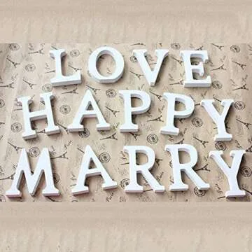 Decorative Wood Letters,Totoo Hanging Wall 26 Letters Wooden Alphabet Wall Letter for Children Baby Name Girls Bedroom Wedding Brithday Party Home Decor-Letters (A)