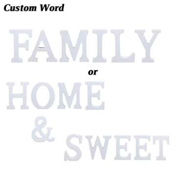 Decorative Wood Letters,Totoo Hanging Wall 26 Letters Wooden Alphabet Wall Letter for Children Baby Name Girls Bedroom Wedding Brithday Party Home Decor-Letters (A)