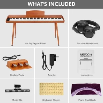 UISCOM 88-Key Digital Piano with Stand & Headphones