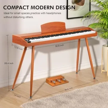 UISCOM 88-Key Digital Piano with Stand & Headphones