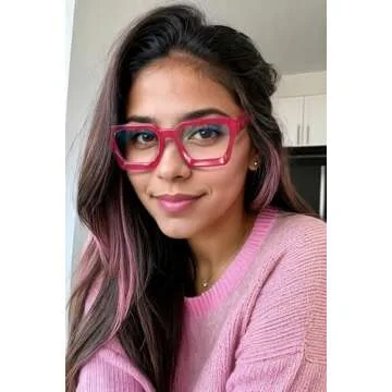 VISOONE Blue Light Blocking Glasses with TR90 Rectangle Frame and Chic Preppy Look for Women Men RIV...