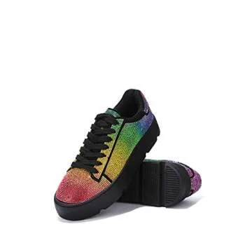 Cape Robbin Euro Flatform Sneakers for Women - Shimmering Comfort