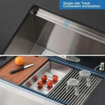 30 Inch Stainless Steel Farmhouse Sink Workstation-Bokaiya 30x20 Apron Front Farm Sink Stainless Steel Workstation Sink 16 Gauge Single Bowl Farmhouse Kitchen Sink with Cutting Board