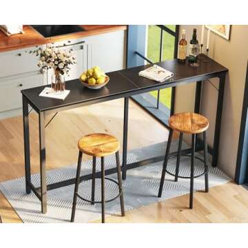 ODK 71 Inch Bar Table, Bar Height Pub Table, Counter Height Bar Table, Rectangular High Top Kitchen ...