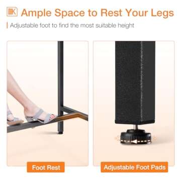 ODK 71 Inch Bar Table, Bar Height Pub Table, Counter Height Bar Table, Rectangular High Top Kitchen & Dining Counter Tables with Sturdy Legs & Easy-to-Clean Top, Black