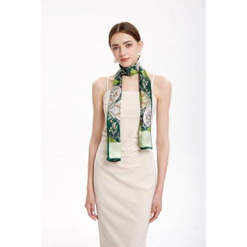 Luxurious MEISEE Silk Scarf for Women in Green