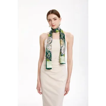 Luxurious MEISEE Silk Scarf for Women in Green