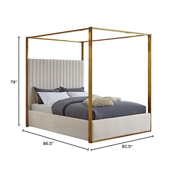 Meridian Furniture Jones King Bed - Modern Velvet Design