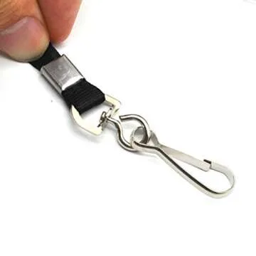 Beebel Black Lanyard Bulk with Badge Clip 50 Pack