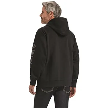 Ariat Logo Hoodie Heather Grey - Men's Large Size