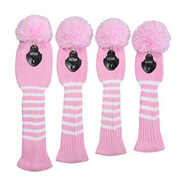 Scott Edward Multi-Style Optional Individualized Knit Golf Club Head Covers Set of 4, Fit for Driver...