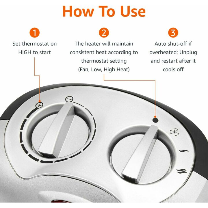 Ceramic Space Heater with Adjustable Thermostat - Amazon Basics