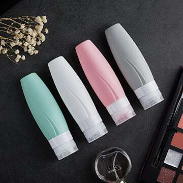 19 Pack Travel Size Bottles For Toiletries, 3 oz Tsa Approved Shampoo and Conditioner Containers with Tags, Squeezable Silicone Lotion Tubes Spray Bottles, Travel Essentials