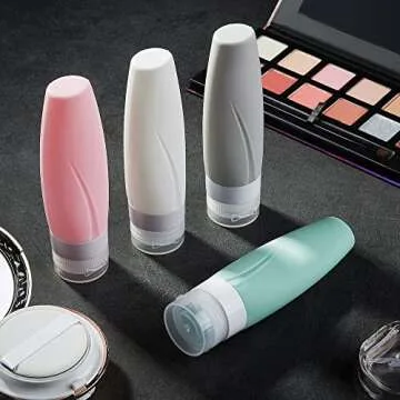 19 Pack Travel Size Bottles For Toiletries, 3 oz Tsa Approved Shampoo and Conditioner Containers with Tags, Squeezable Silicone Lotion Tubes Spray Bottles, Travel Essentials