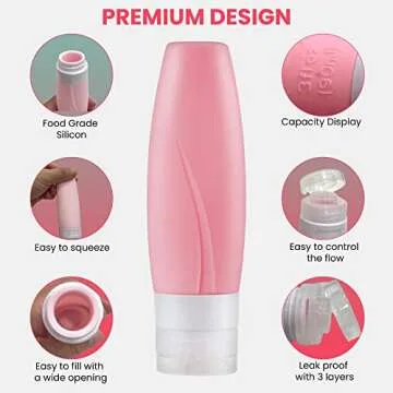 19 Pack Travel Size Bottles For Toiletries, 3 oz Tsa Approved Shampoo and Conditioner Containers with Tags, Squeezable Silicone Lotion Tubes Spray Bottles, Travel Essentials