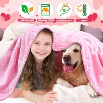 Cloele Glow in The Dark Heart Stars Blanket for Kids
