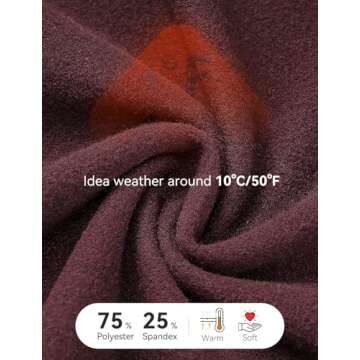 BALEAF Women's Thermal Tops Fleece Lined Shirts Long Sleeve Cold Weather Running Gear Workout Zipper Pocket Thumbholes Wine Red M