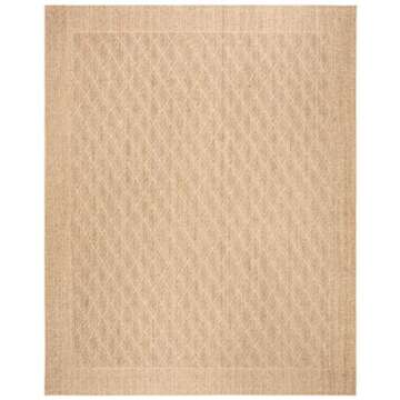 SAFAVIEH Palm Beach Collection Area Rug - 8' x 10', Sand, Sisal & Jute Design, Ideal for High Traffi...