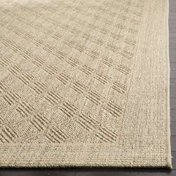 SAFAVIEH Palm Beach Collection Area Rug - 8' x 10', Sand, Sisal & Jute Design, Ideal for High Traffic Areas in Living Room, Bedroom (PAB351A)