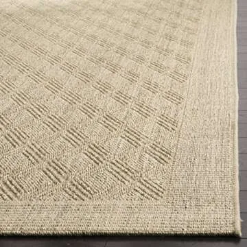 SAFAVIEH Palm Beach Collection Area Rug - 8' x 10', Sand, Sisal & Jute Design, Ideal for High Traffic Areas in Living Room, Bedroom (PAB351A)