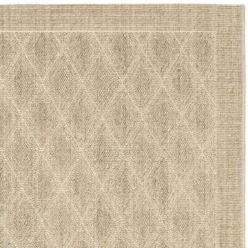 SAFAVIEH Palm Beach Collection Area Rug - 8' x 10', Sand, Sisal & Jute Design, Ideal for High Traffic Areas in Living Room, Bedroom (PAB351A)