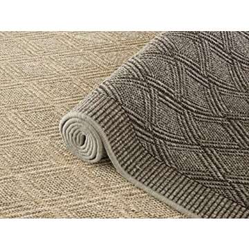 SAFAVIEH Palm Beach Collection Area Rug - 8' x 10', Sand, Sisal & Jute Design, Ideal for High Traffic Areas in Living Room, Bedroom (PAB351A)